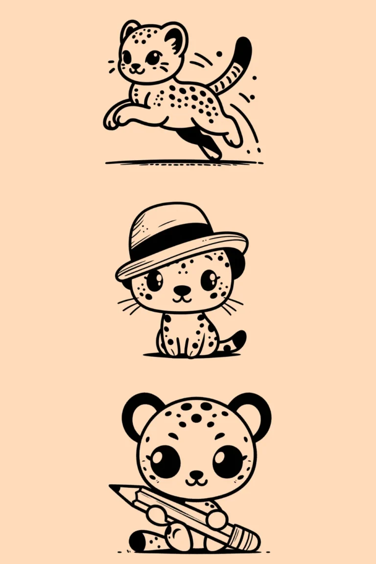 cute cheetah drawing