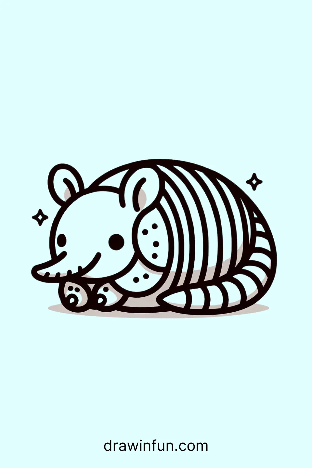 Armadillo Rolling easy drawing