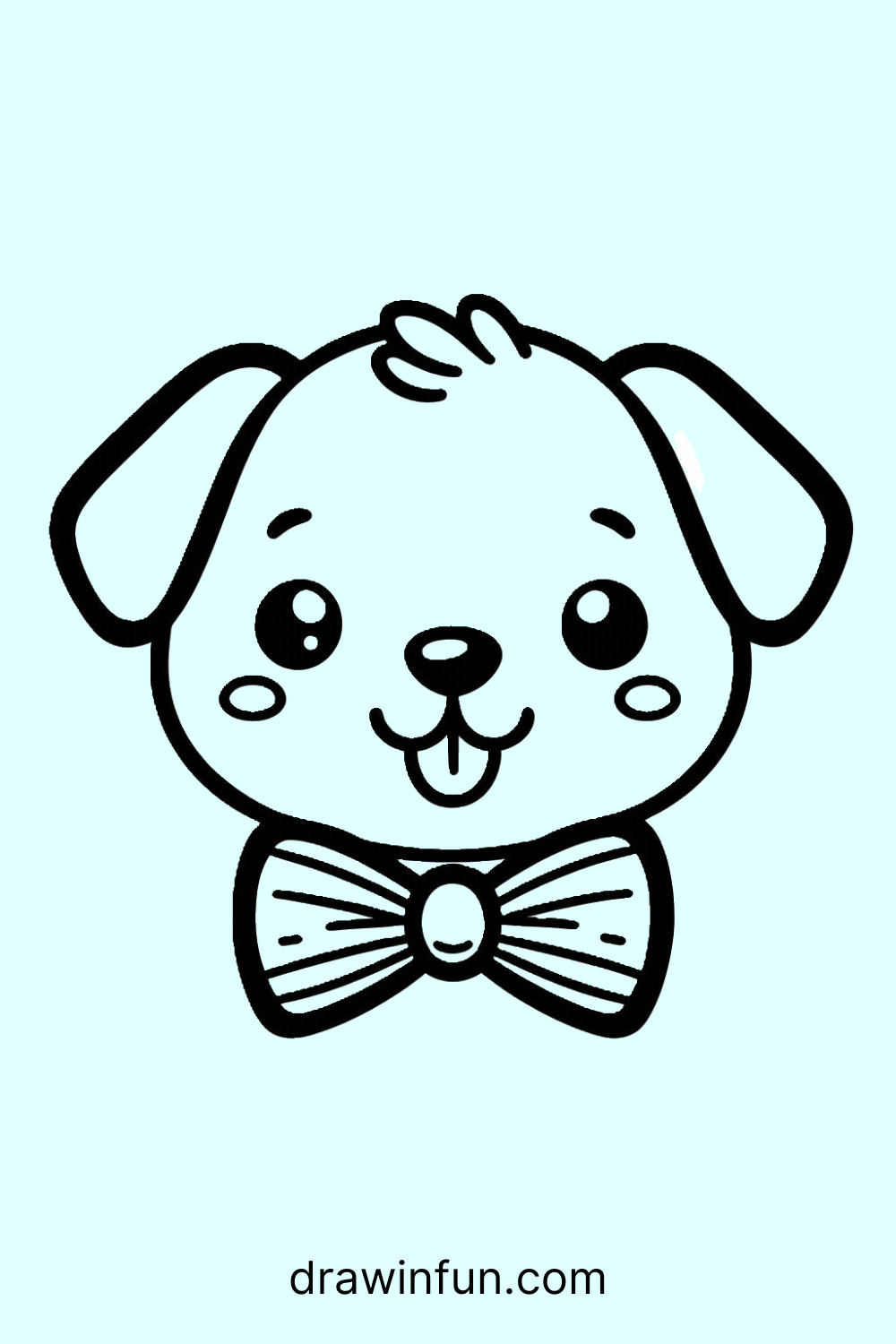 Puppy Wearing Bowtie easy drawing