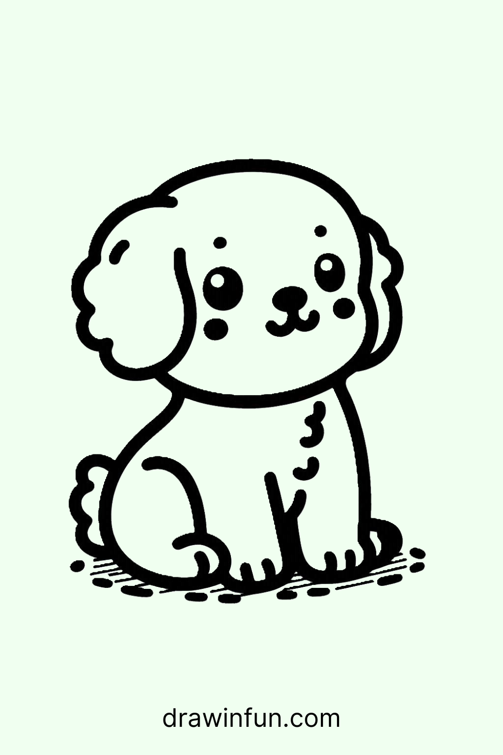 Sitting Puppy easy drawing