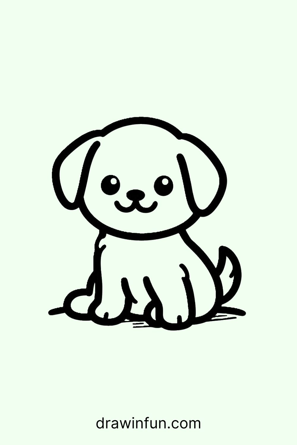 Sitting Puppy easy drawing