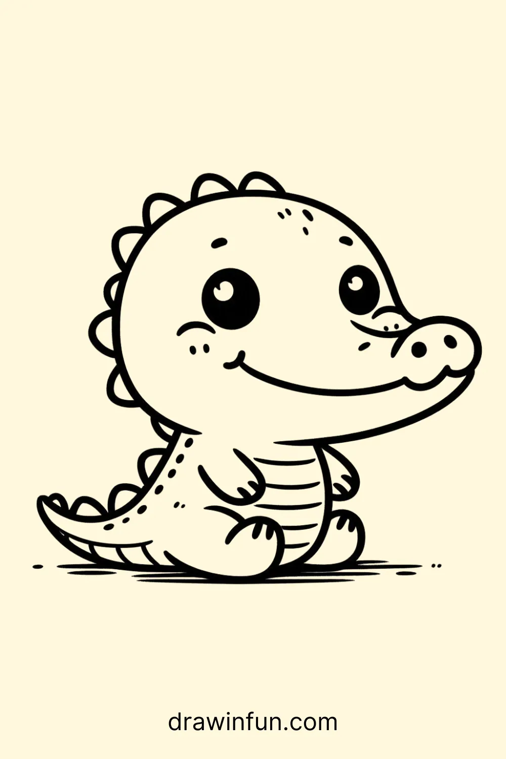 Alligator Smiling easy drawing