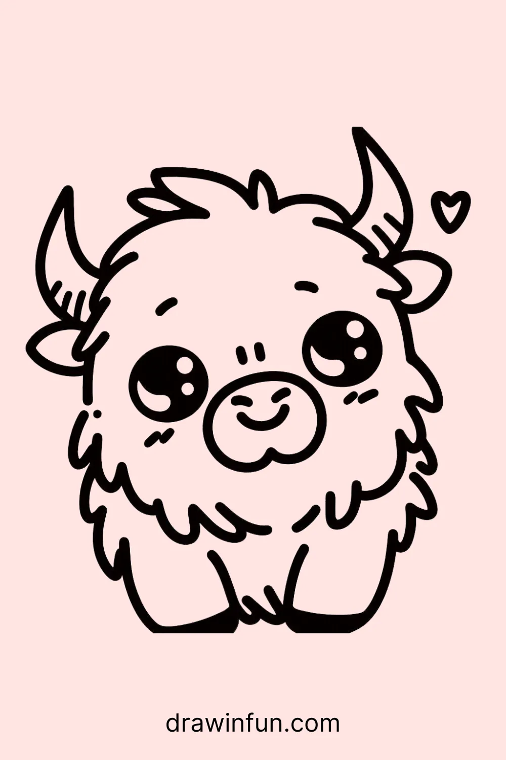 A bison with a playful expression easy drawing