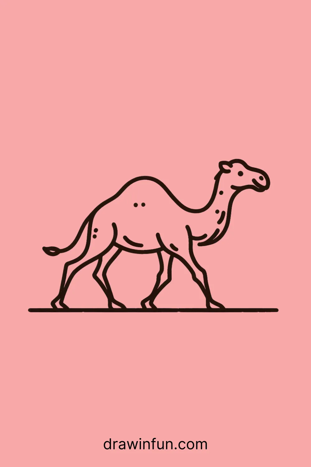 Camel walking with a gentle sway easy drawing