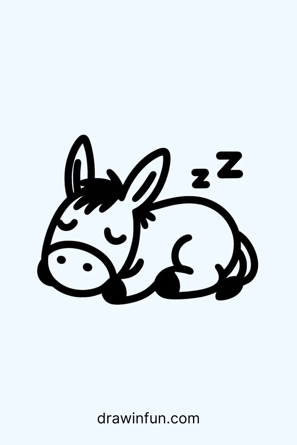 Sleeping Donkey easy drawing