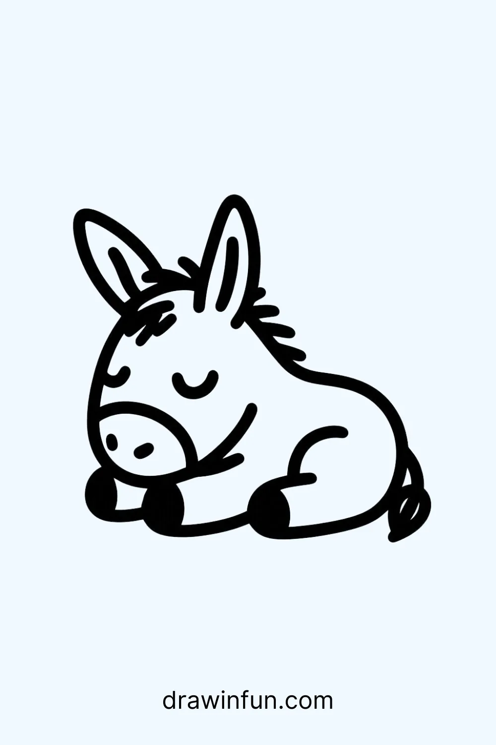 Sleeping Donkey easy drawing