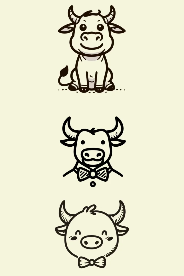 🐂 38+ Easy Cute Bull Drawing Ideas