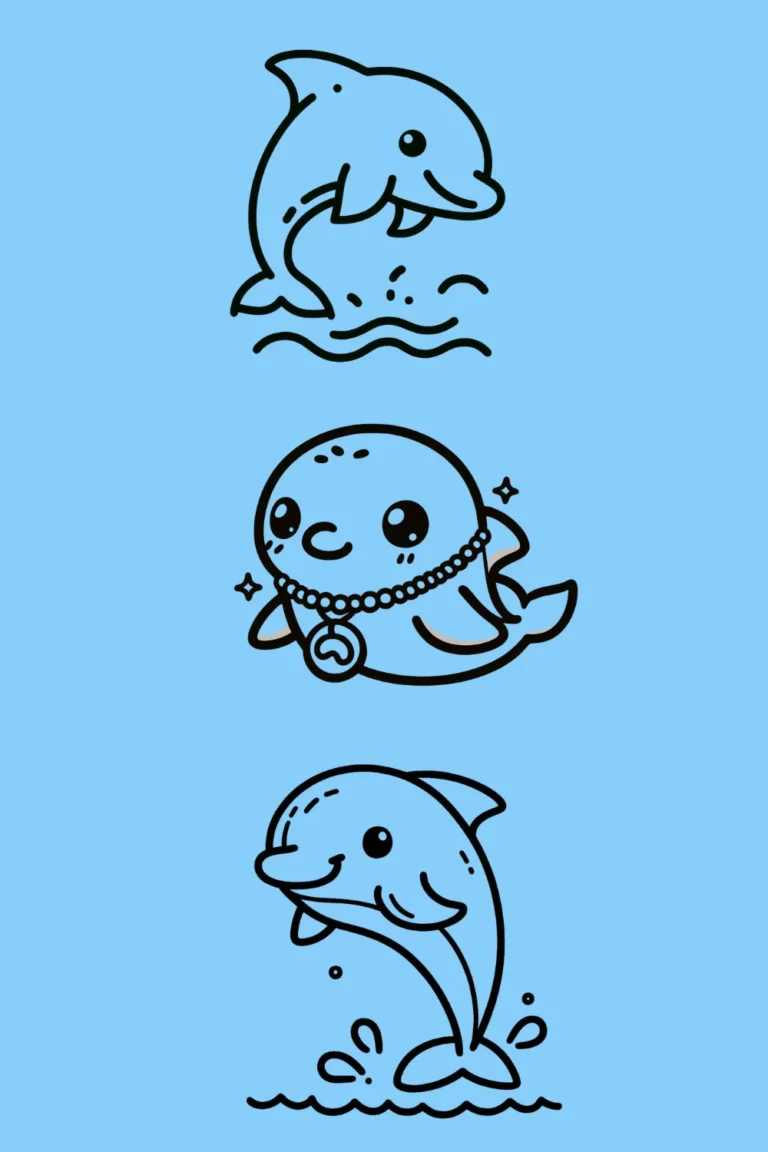 dolphin cute drawing ideas