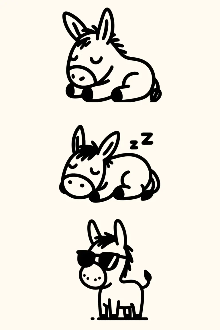 donkey cute drawing ideas