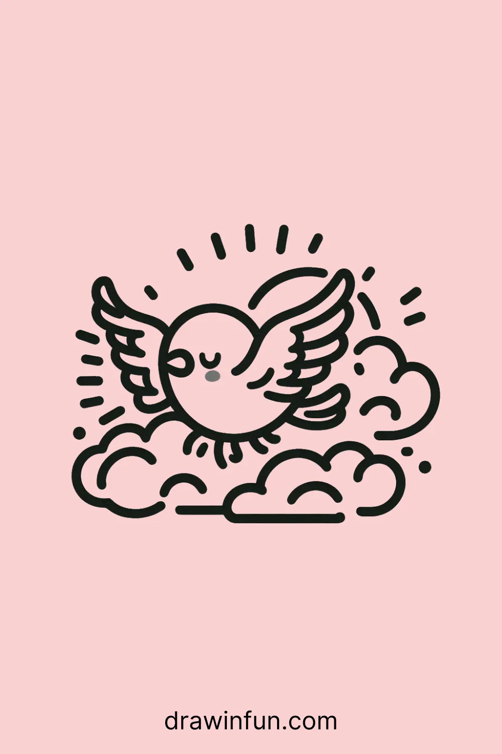 Eagle with a Cloud easy drawing