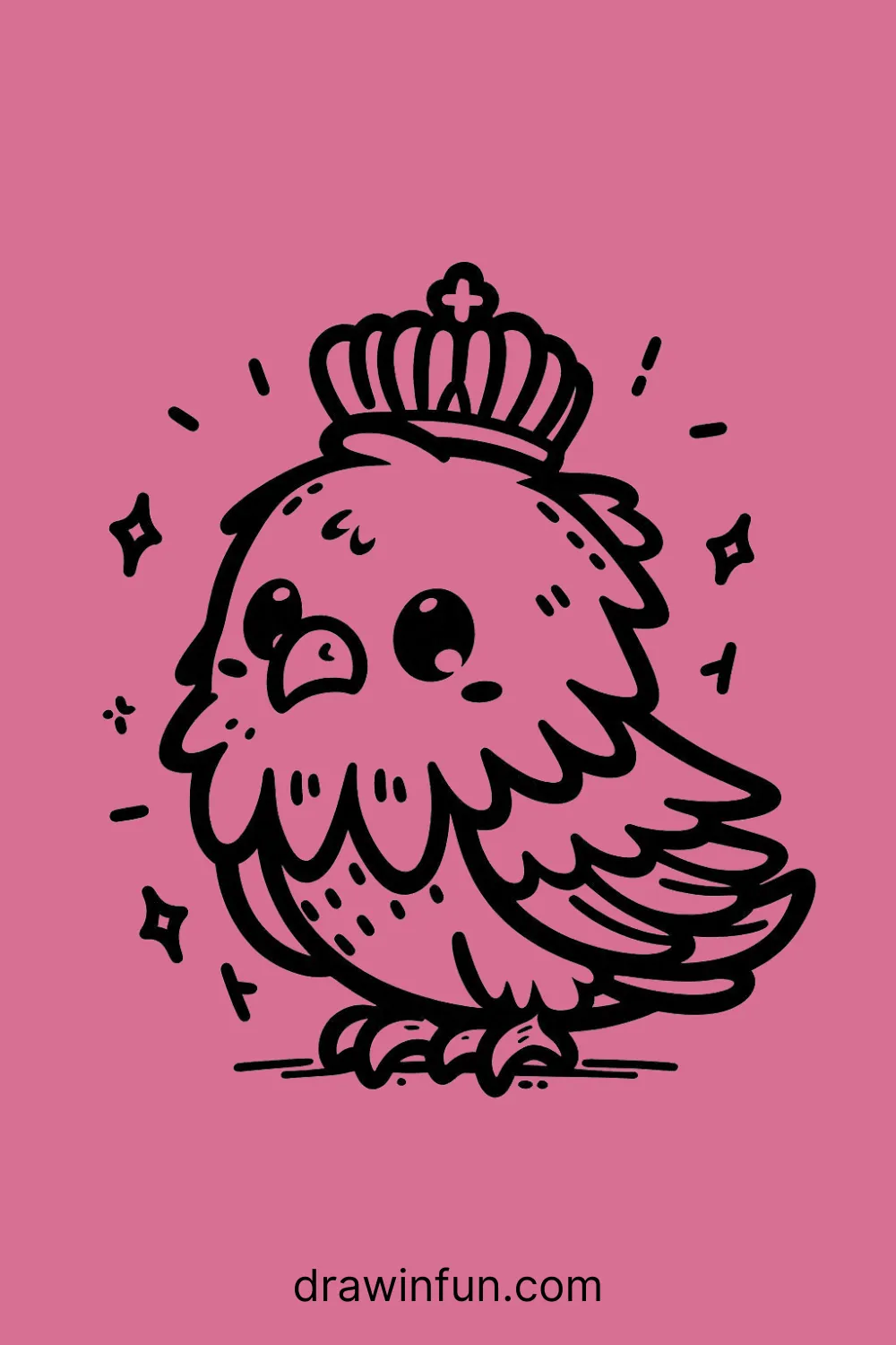 Eagle with a Crown easy drawing