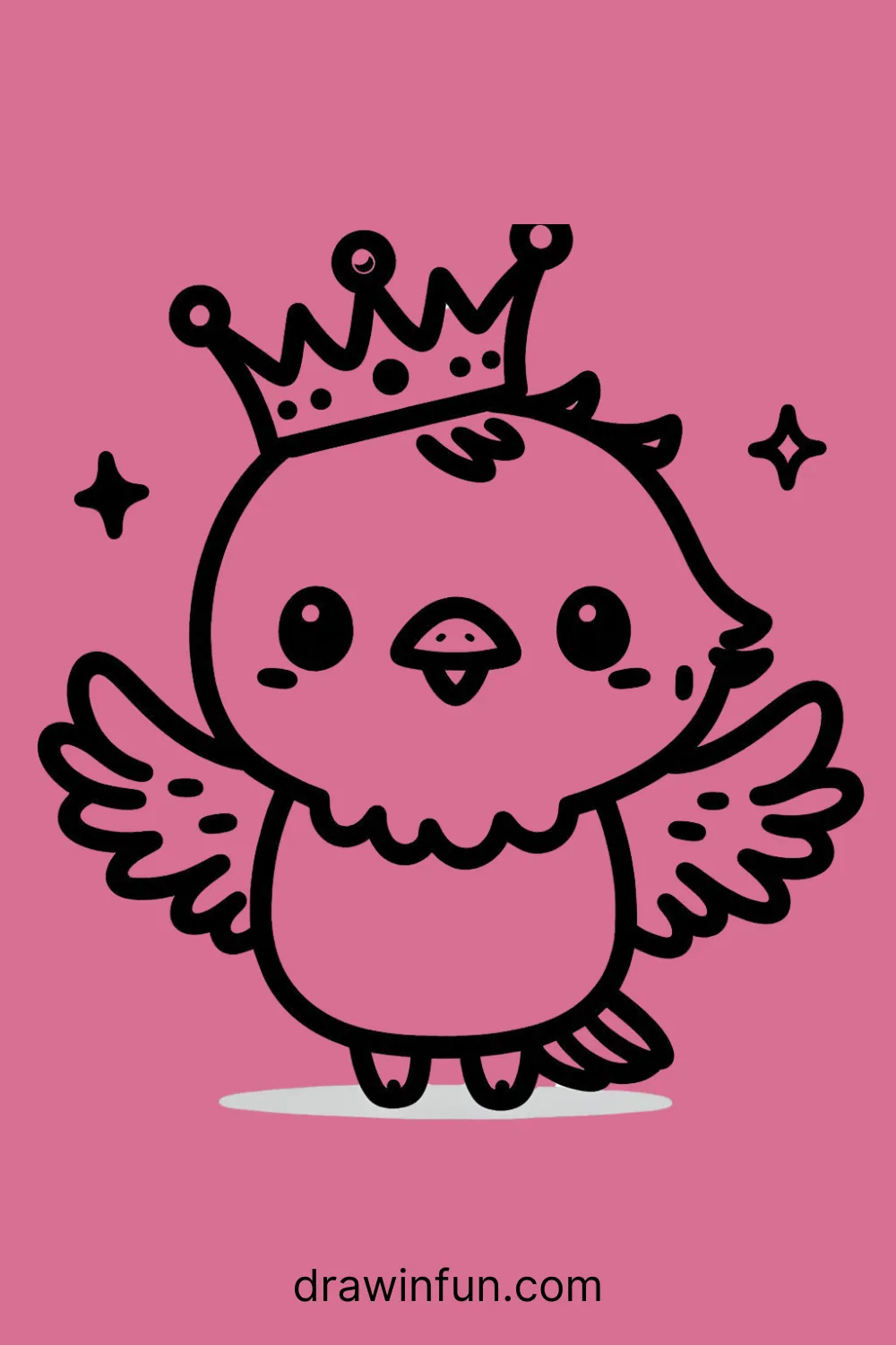 Eagle with a Crown easy drawing