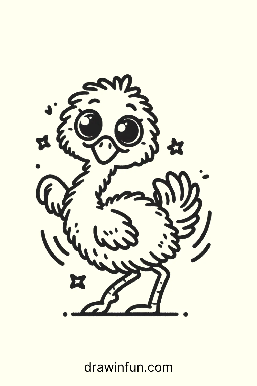 emu dancing easy drawing