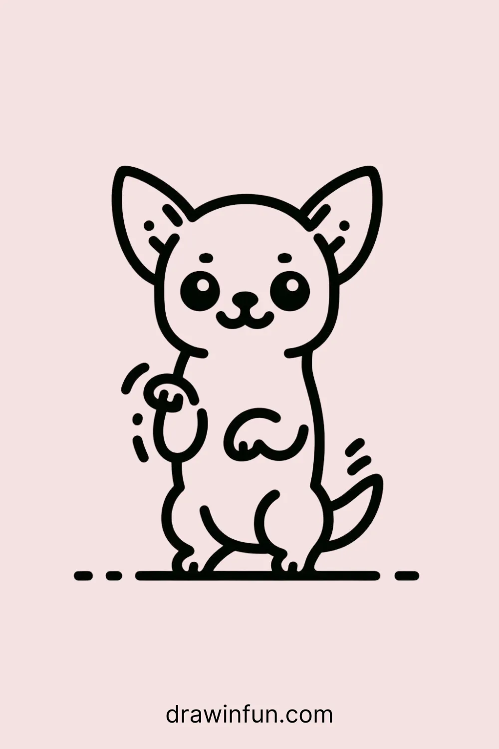 A Chihuahua standing on its hind legs easy drawing