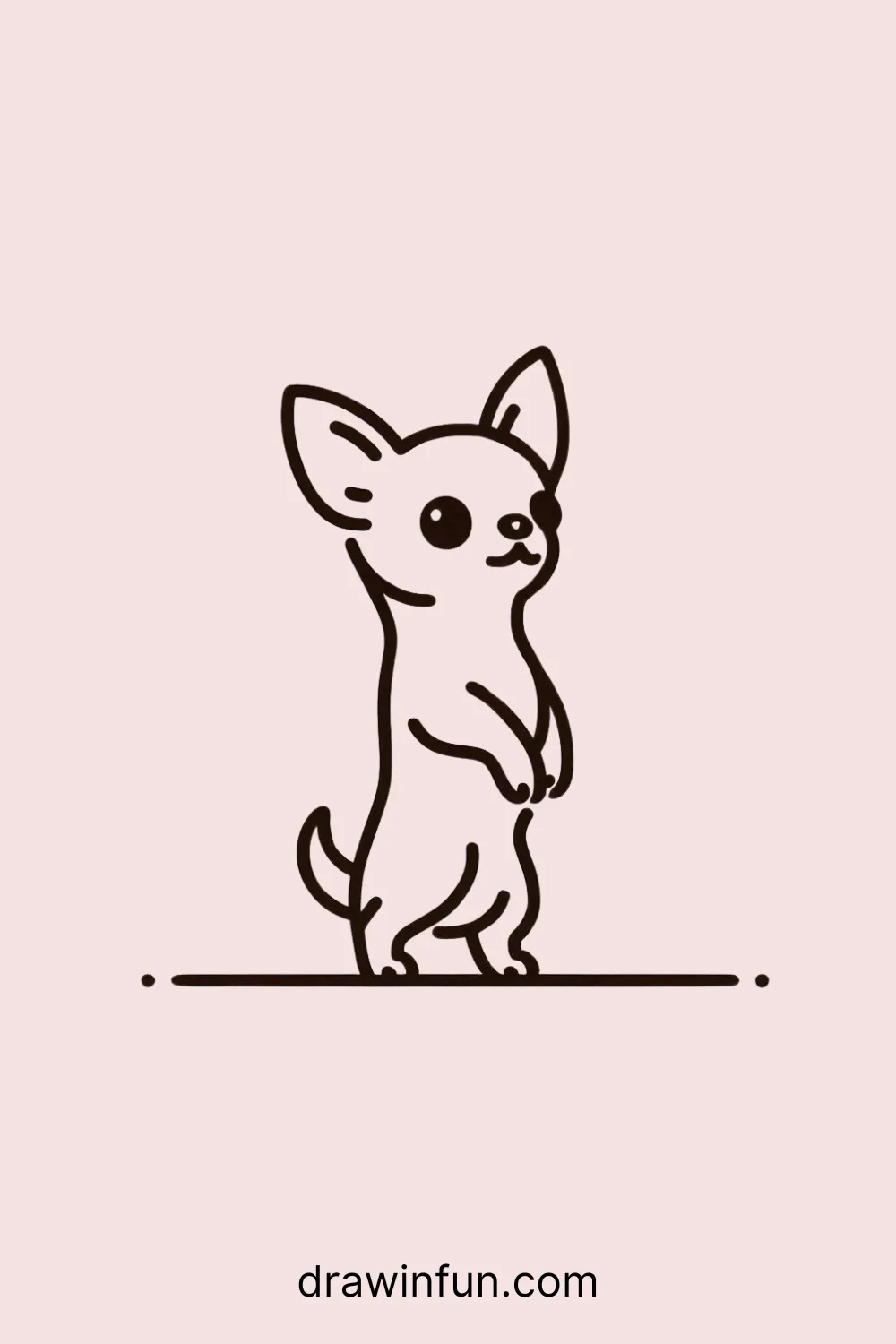 A Chihuahua standing on its hind legs easy drawing