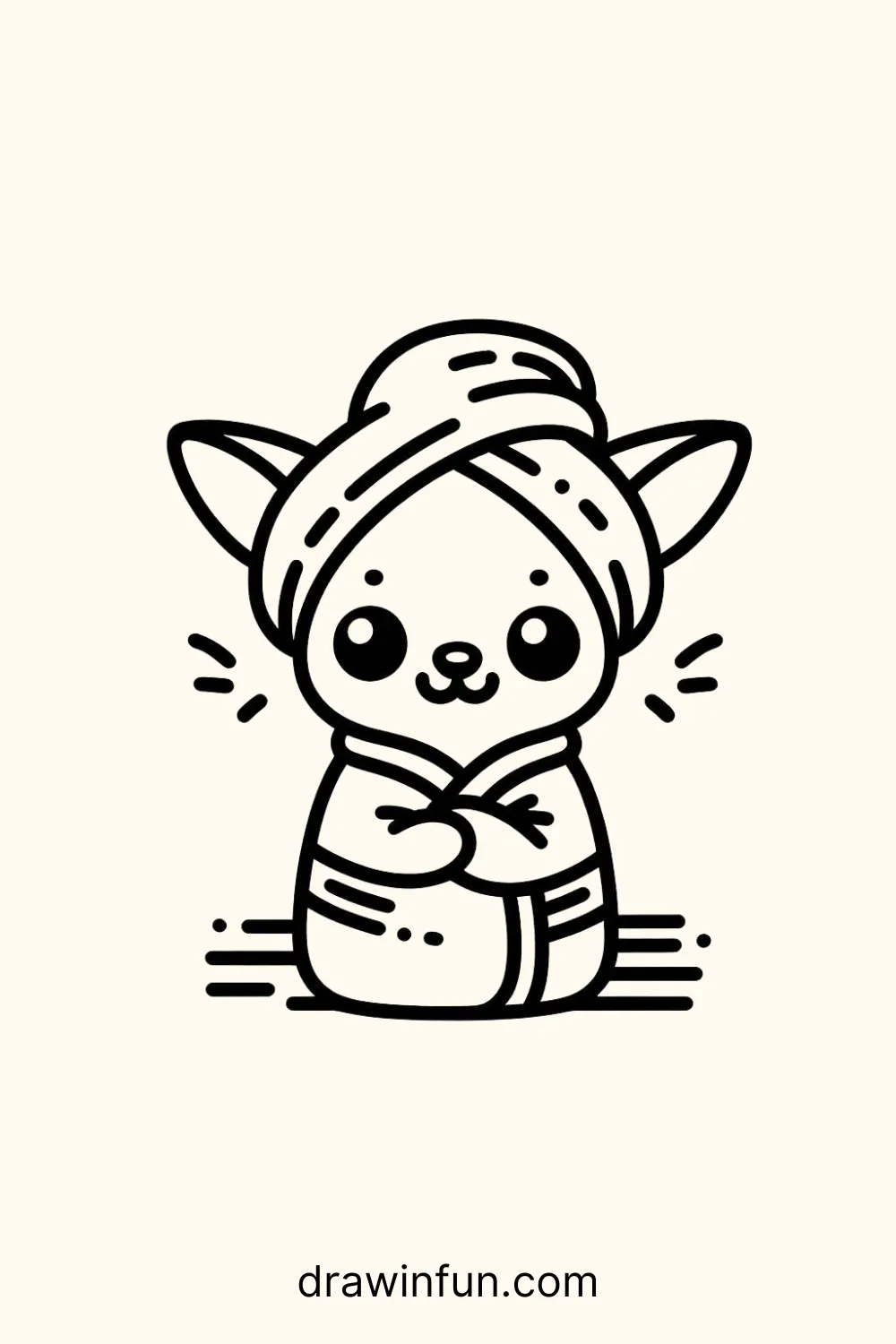 A Chihuahua wrapped in a towel easy drawing