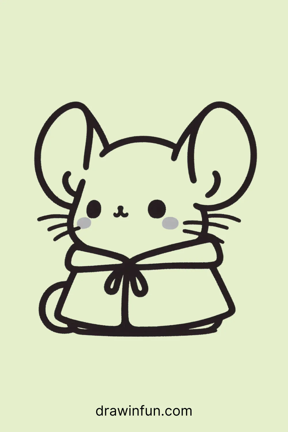 A chinchilla wearing a small cape easy drawing