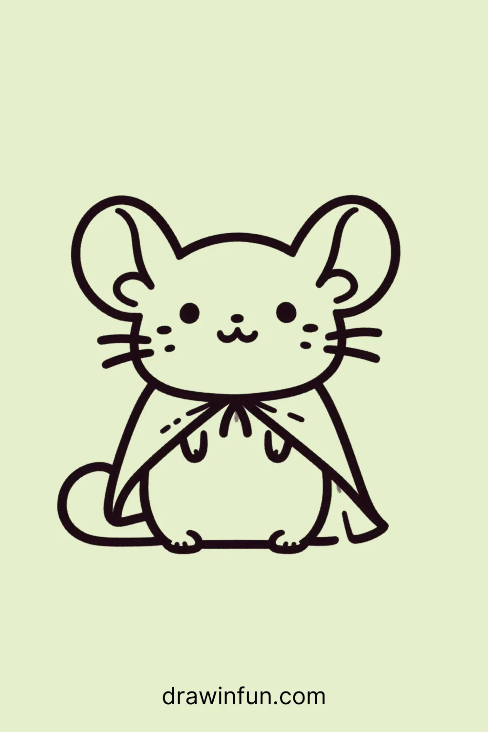 A chinchilla wearing a small cape easy drawing