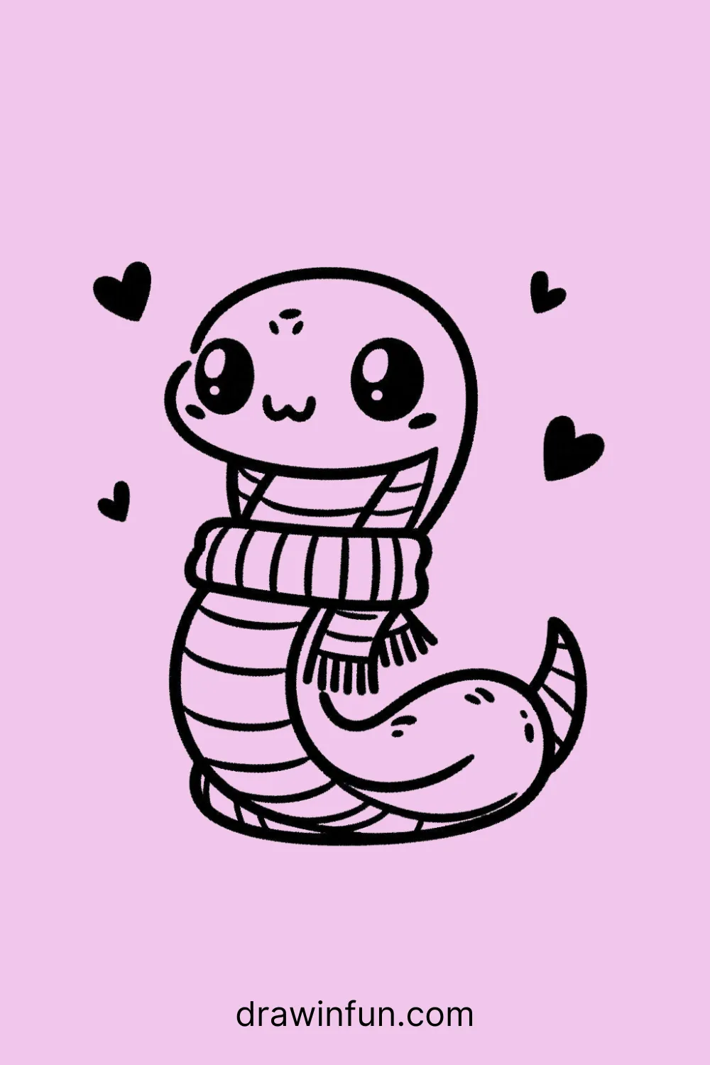 Cobra in with a scarf easy drawing