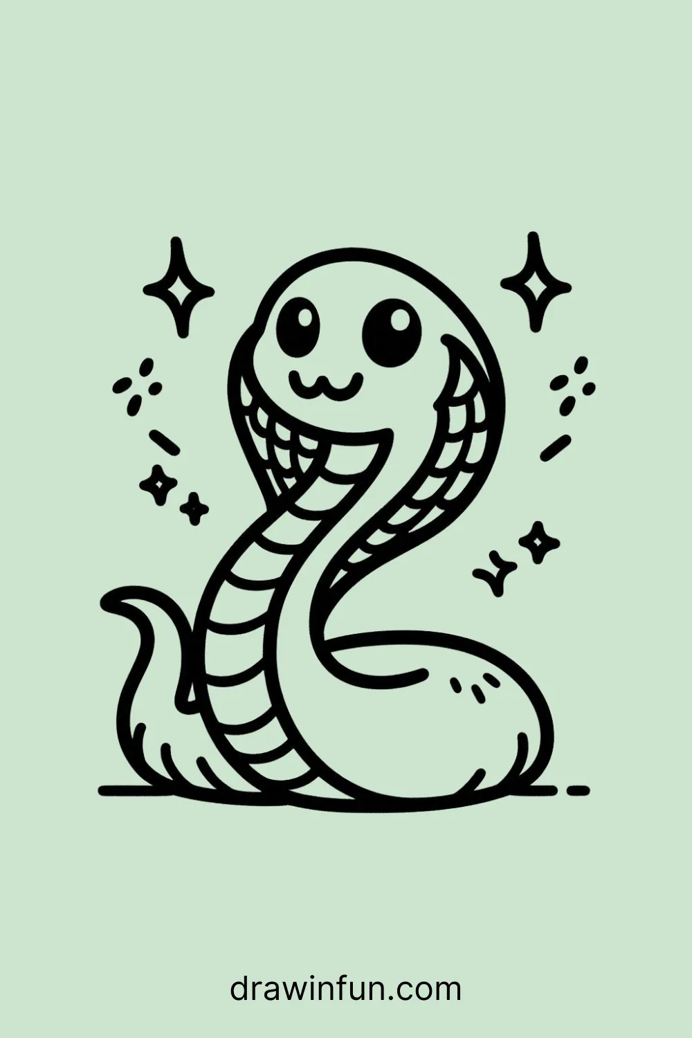 🐍 37+ Easy Cute Cobra Drawing Ideas - Draw In Fun