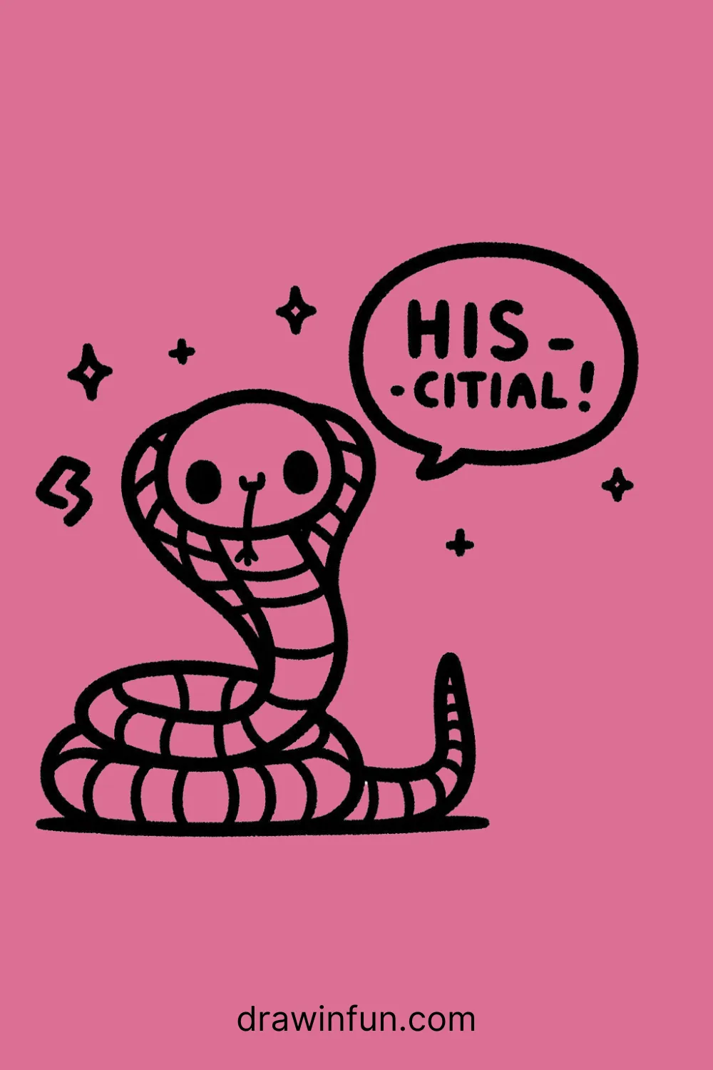 Cobra with a speech bubble easy drawing