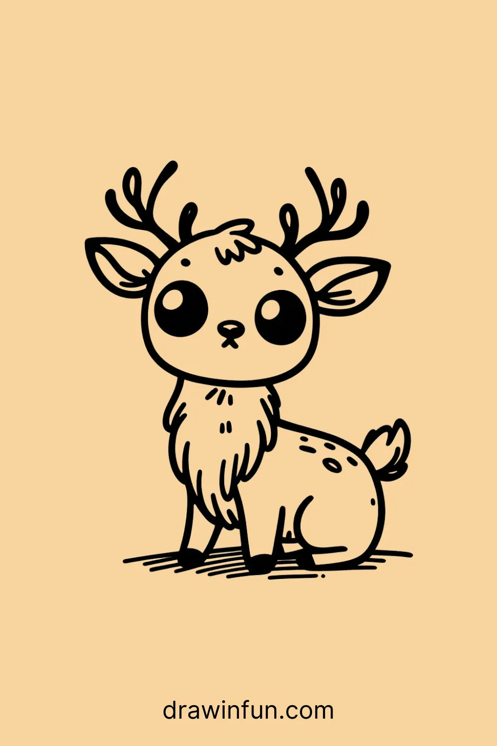 Elk looking curious easy drawing