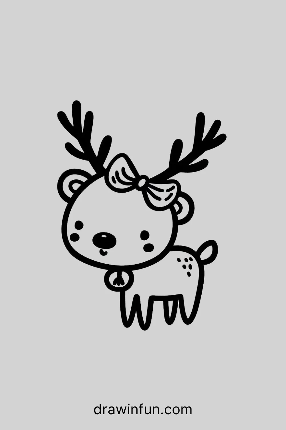 Elk with a tiny bowtie easy drawing