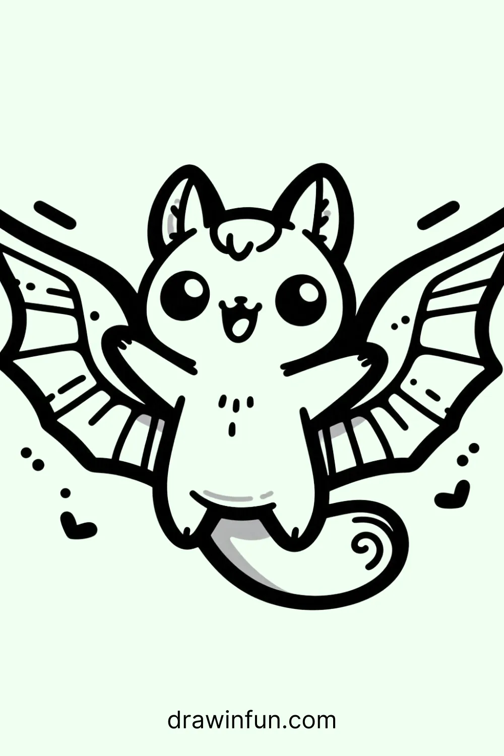 Flying Squirrel with Spread Limbs easy drawing