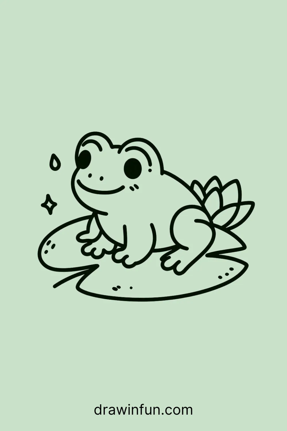 Frog Sitting on a Lily Pad easy drawing