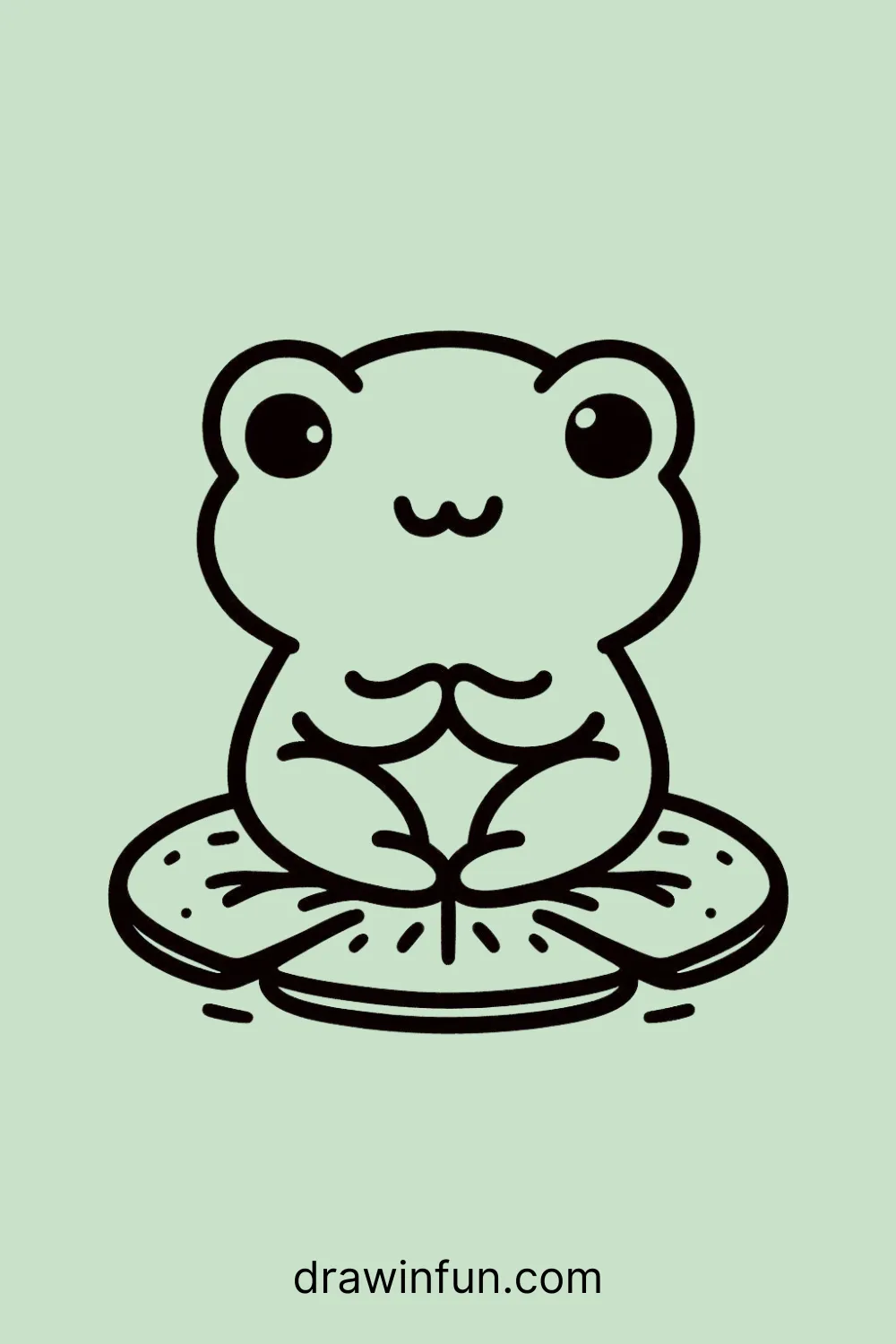 Frog Sitting on a Lily Pad easy drawing