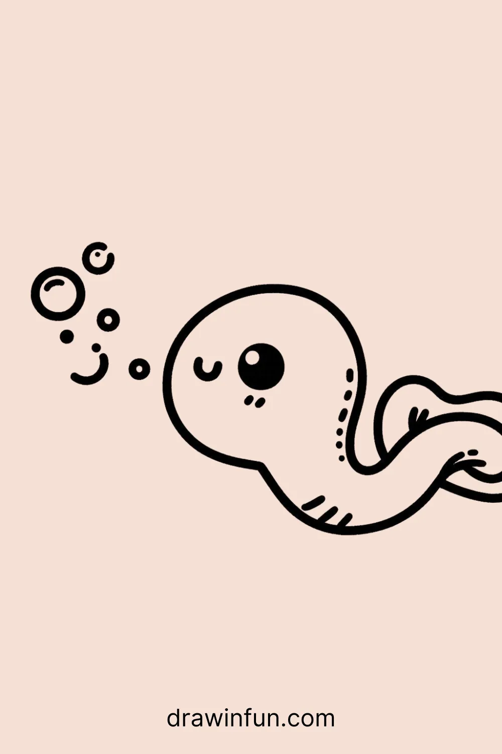 Eel blowing bubbles easy drawing