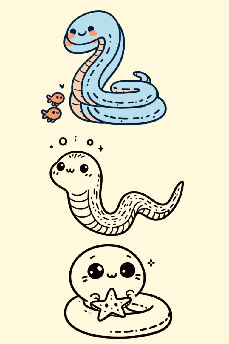  🐟 35+ Easy Cute Eel Drawing Ideas