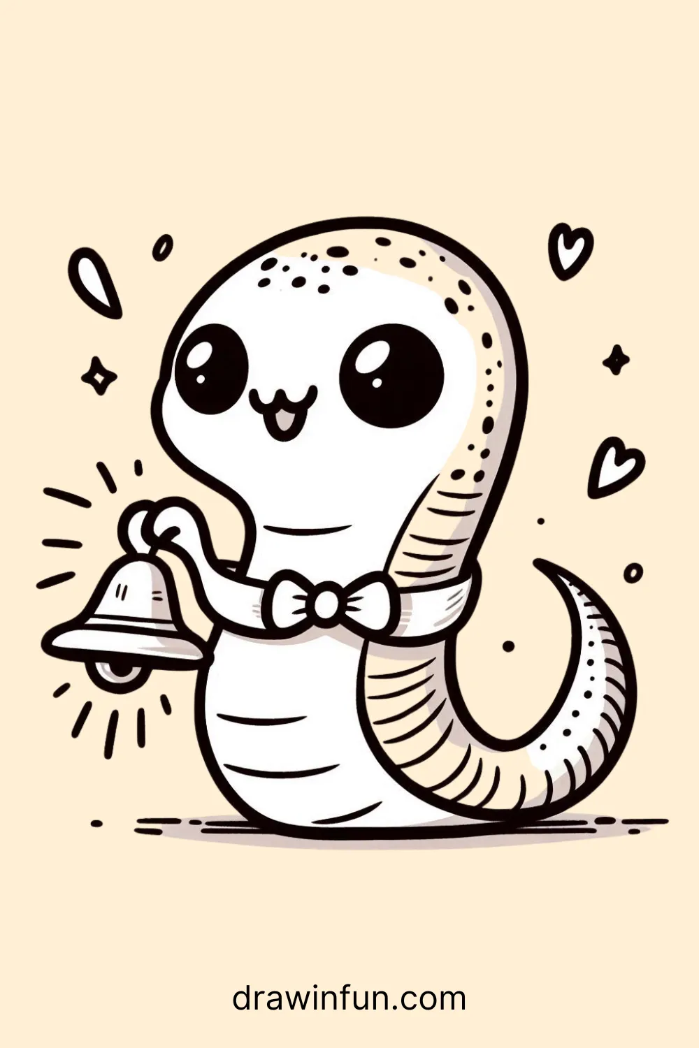 Eel holding a small bell easy drawing