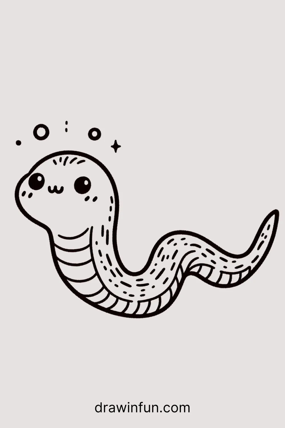 Eel Swimming in a Loop easy drawing