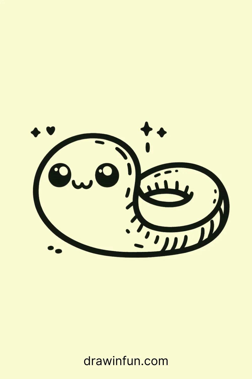 Eel with a Playful Smile easy drawing