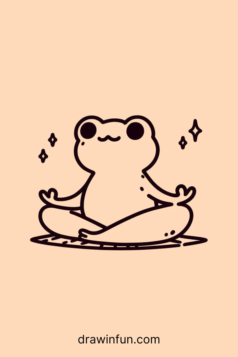 Frog Doing Yoga easy drawing