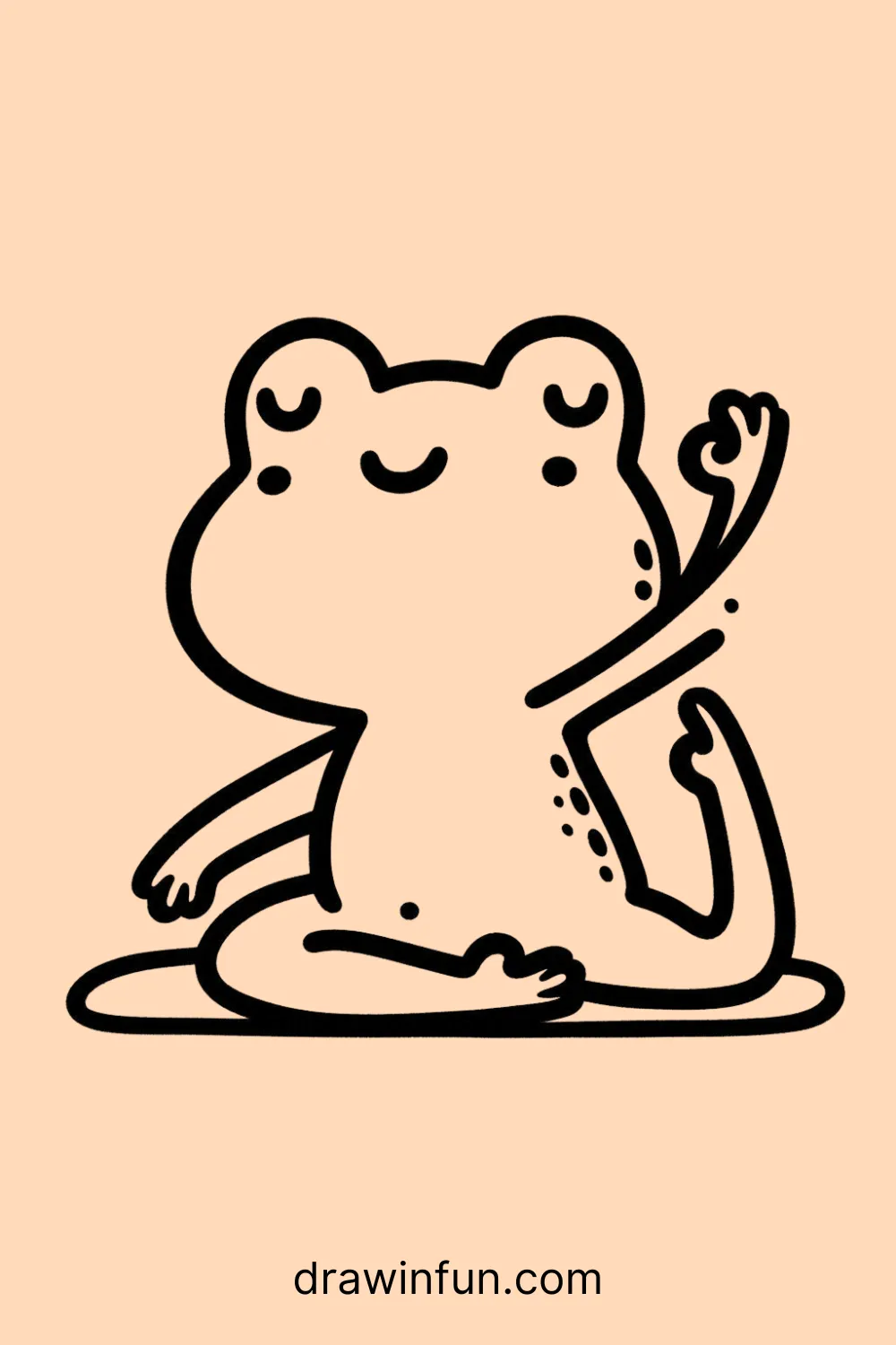 Frog Doing Yoga easy drawing