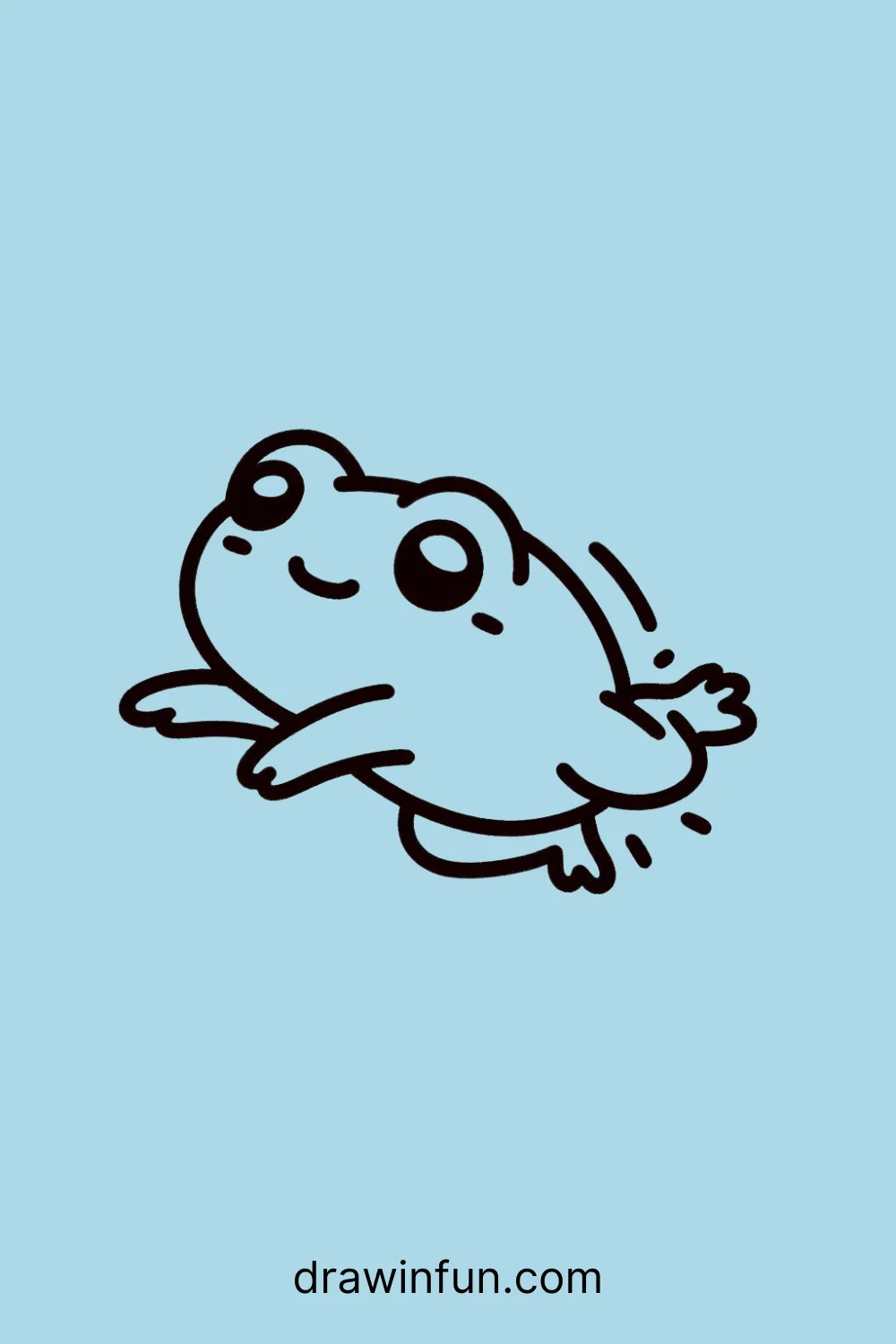 Frog Jumping easy drawing