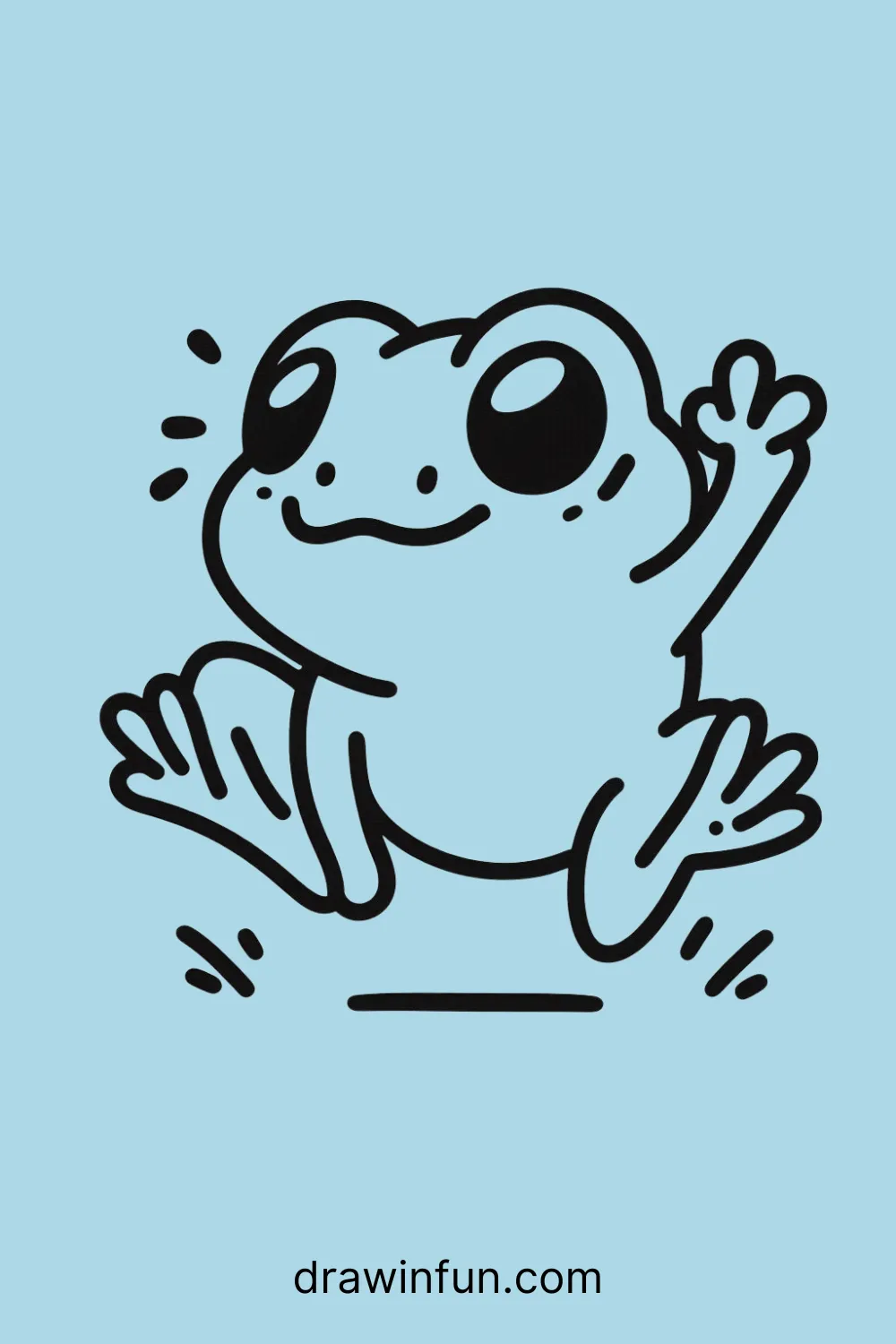 Frog Jumping easy drawing