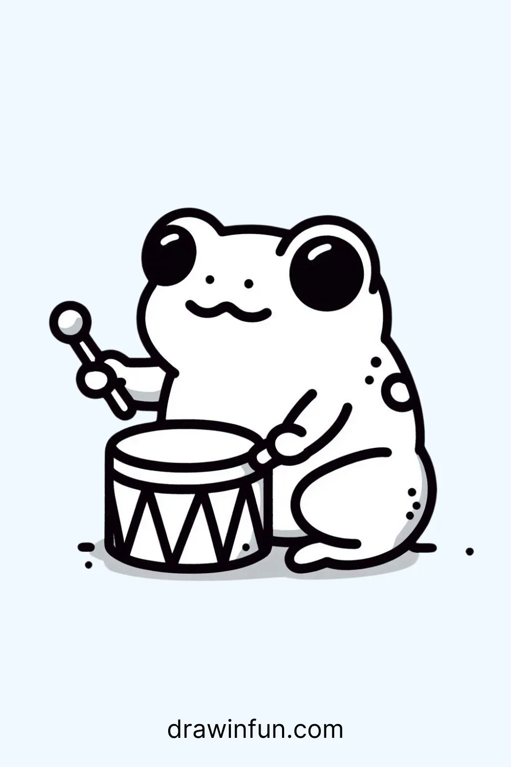 Frog Playing a Drum easy drawing