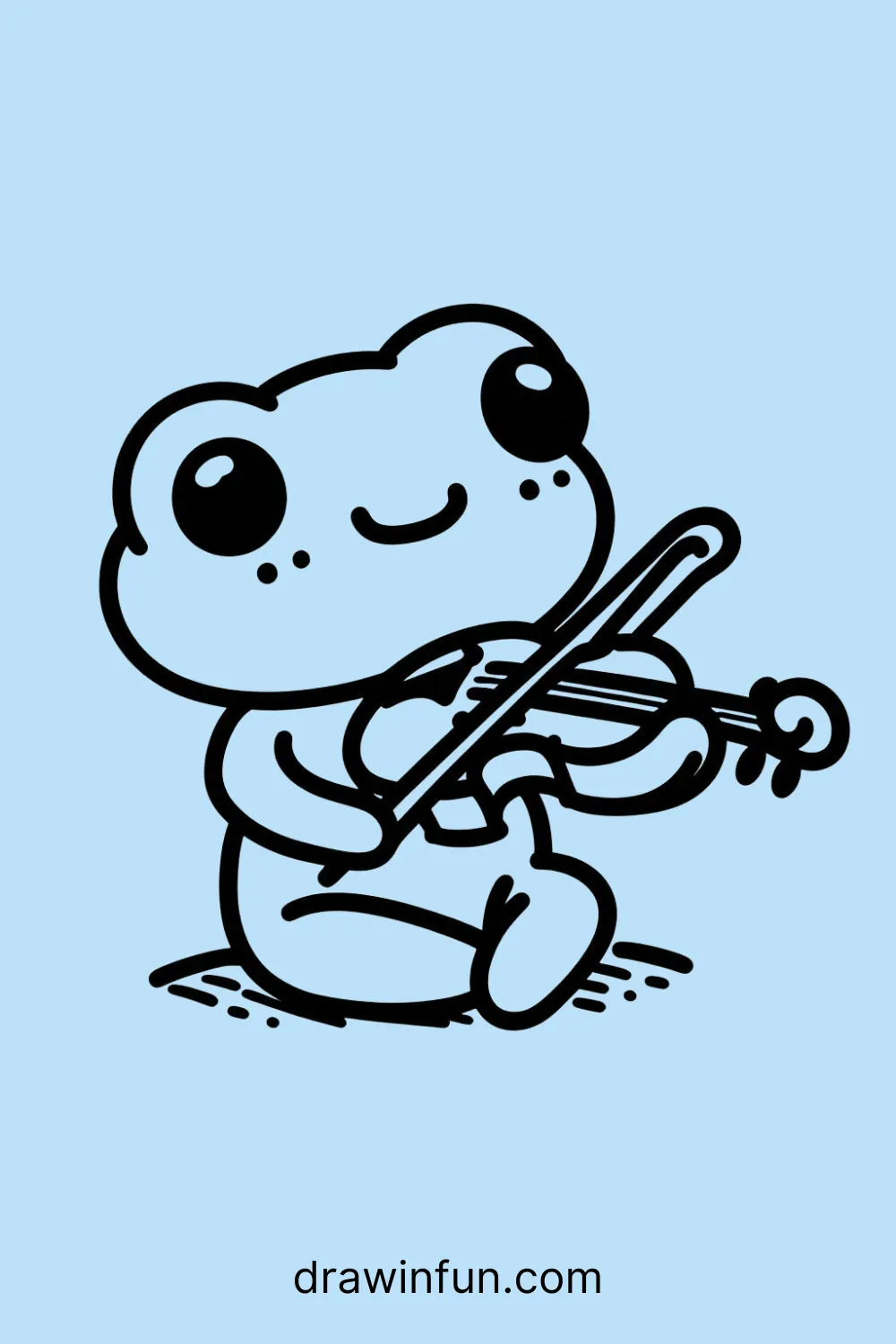 Frog Playing the Violin easy drawing