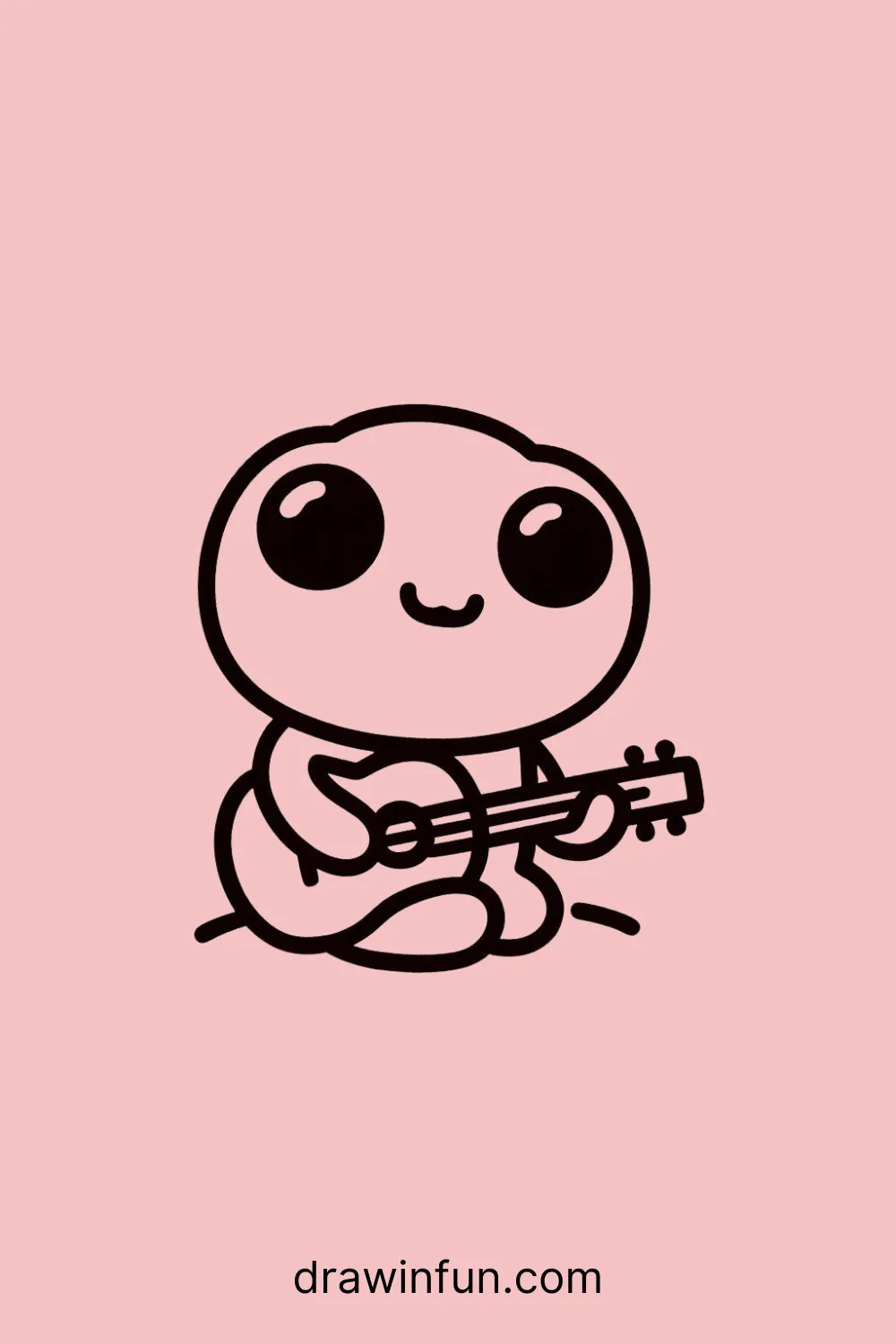 Frog Playing a Guitar easy drawing