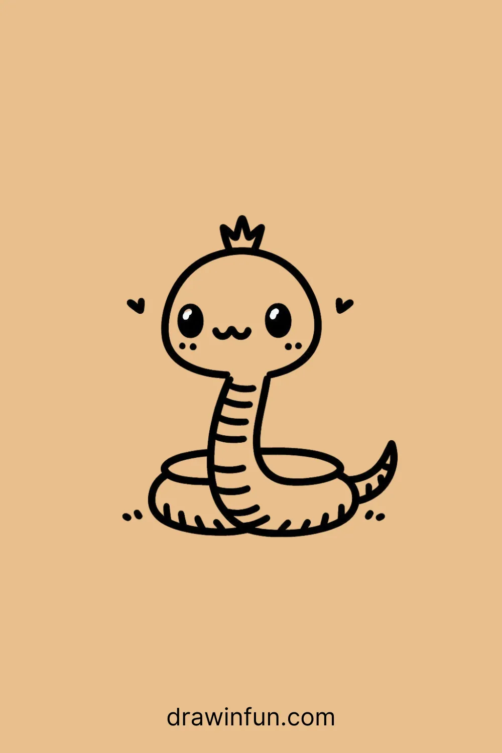 A King Cobra standing tall easy drawing