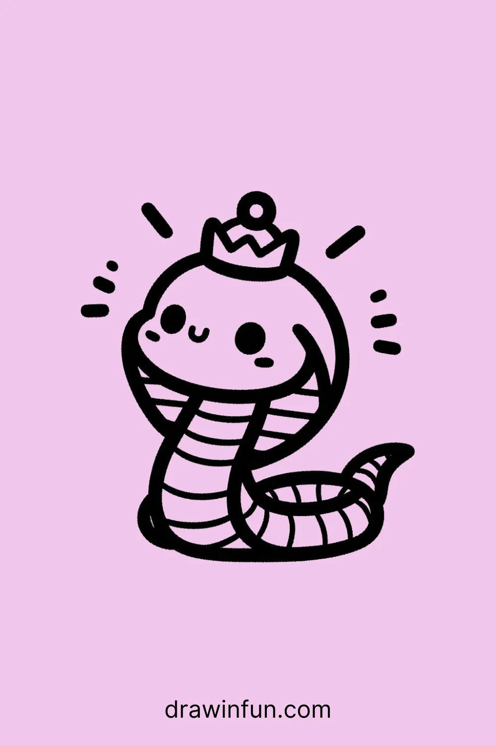 A King Cobra looking fierce easy drawing