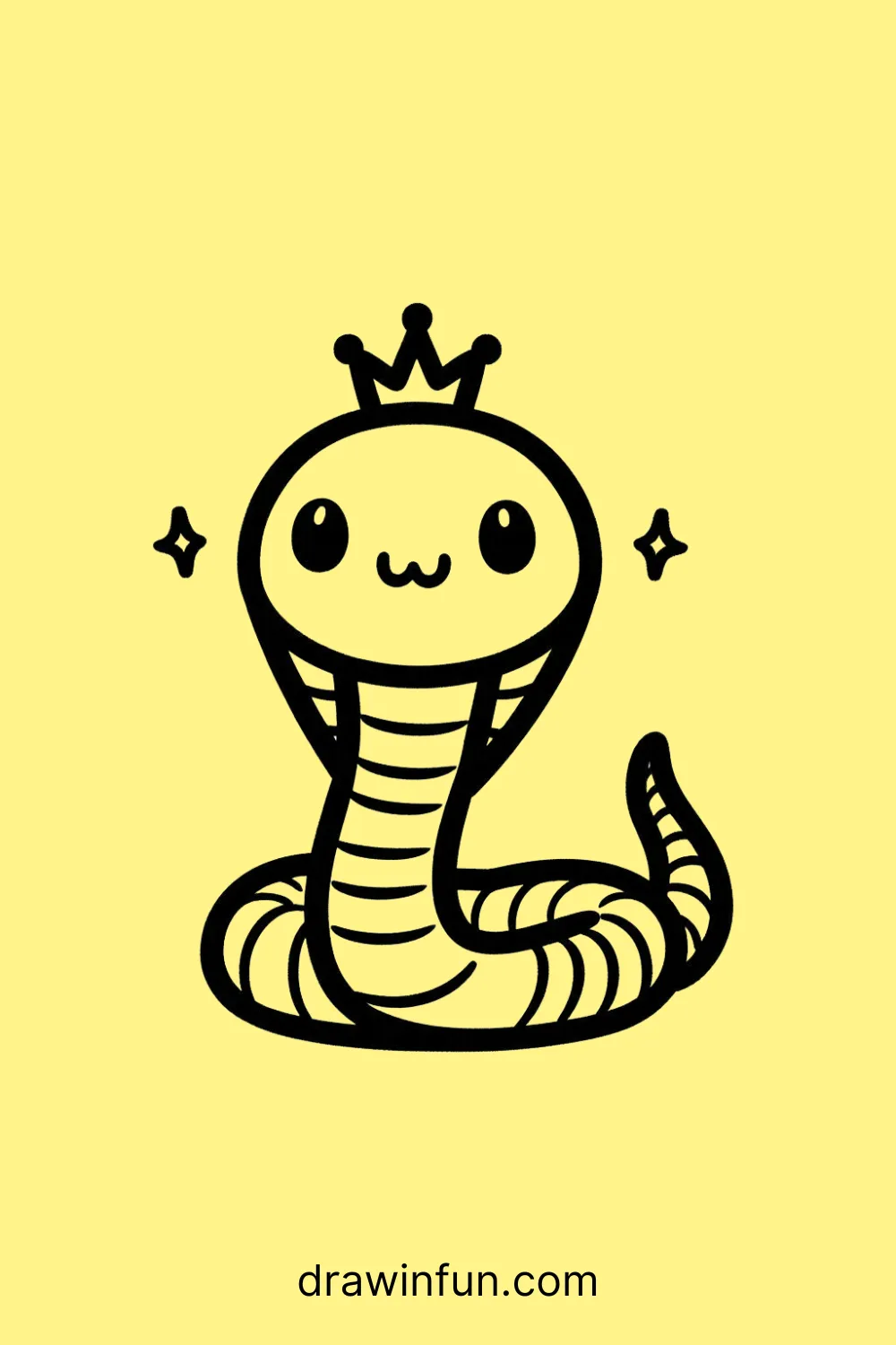 A King Cobra looking regal easy drawing