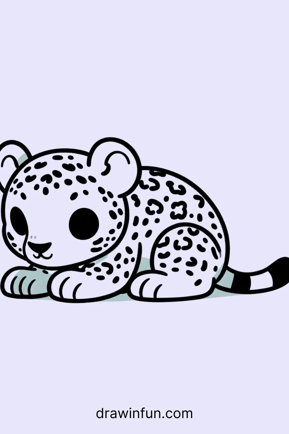 A jaguar crouching in hunting pose easy drawing