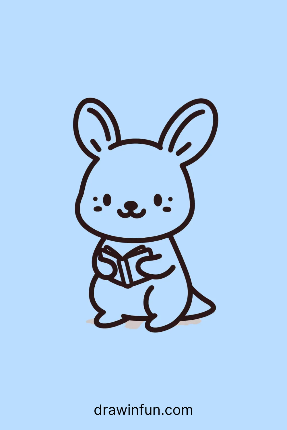 A kangaroo holding a book easy drawing