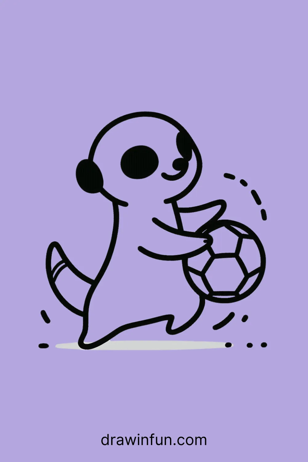 A meerkat playing with a ball easy drawing