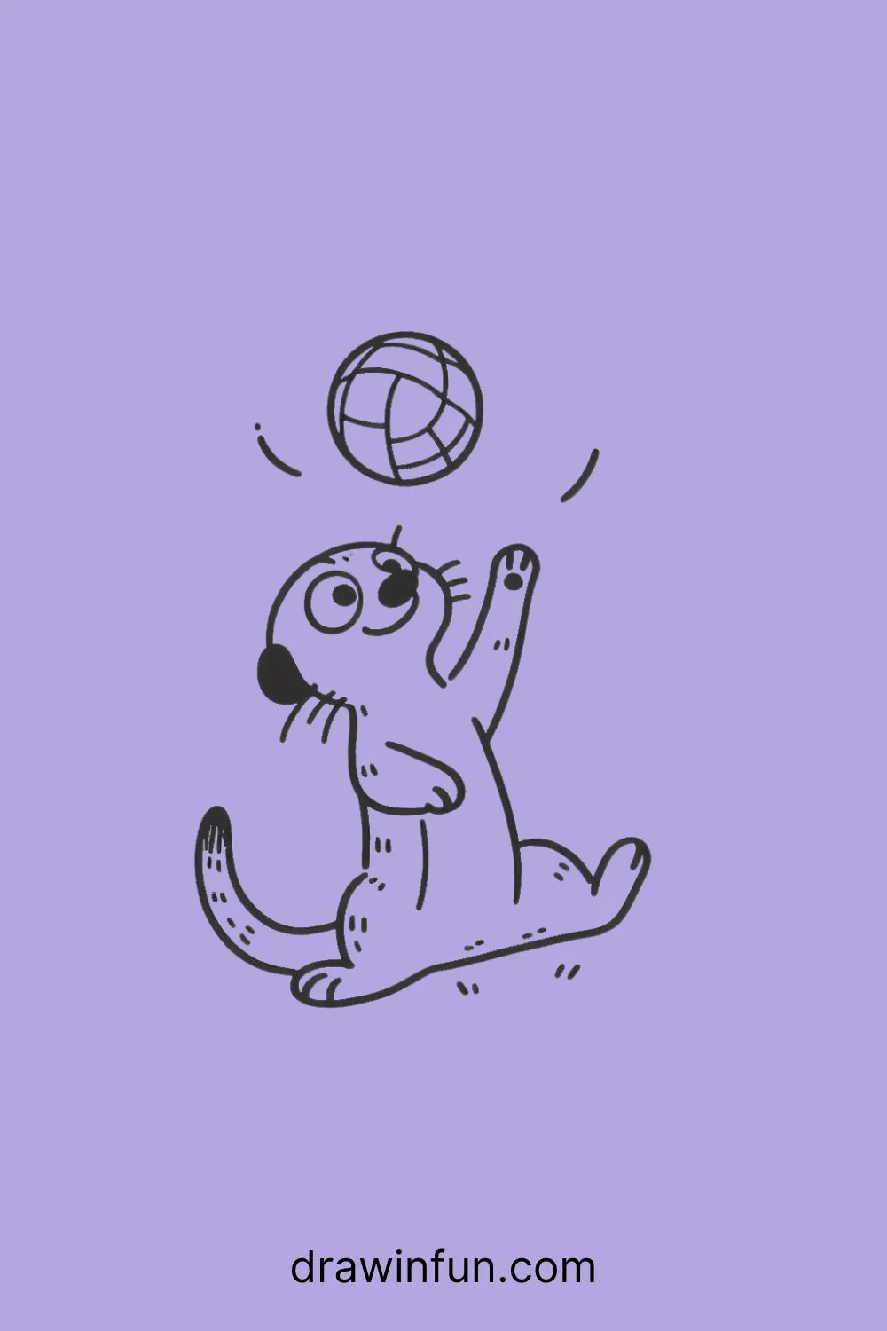 A meerkat playing with a ball easy drawing