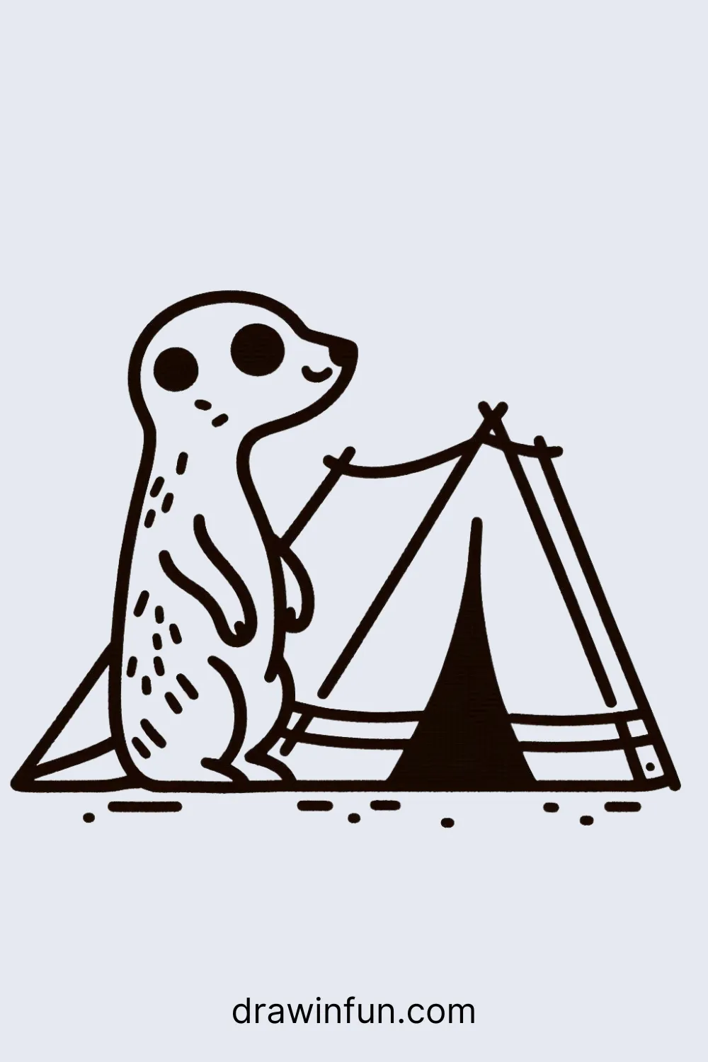 A meerkat camping easy drawing